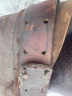Antique/Vintage 14.5 Texas Tanning / TexTan slick seat roping saddle