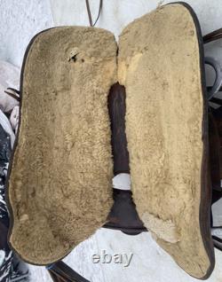 Antique/Vintage 14.5 Texas Tanning / TexTan slick seat roping saddle
