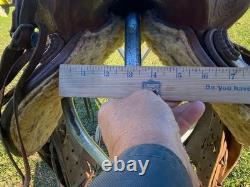 Antique/Vintage 15 tooled Western slick seat saddle VCC