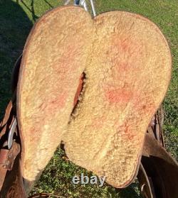 Antique/Vintage 15 tooled Western slick seat saddle VCC