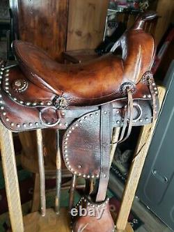 Antique Western Dots Pony Miniature Horse Saddle, Rare Find