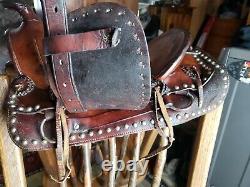 Antique Western Dots Pony Miniature Horse Saddle, Rare Find