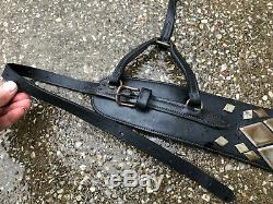 Antique Western Horse Parade Saddle Black TAPADEROS with Matching Breast Collar