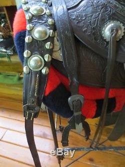 Antique Western Parade Saddle, 104 years old Joe Pounds Saddle Maker