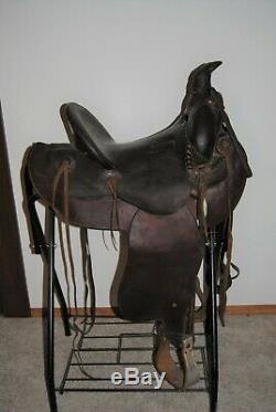 Antique Western Saddle 1934 Miles City MT AL Furstnow