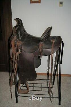 Antique Western Saddle 1934 Miles City MT AL Furstnow