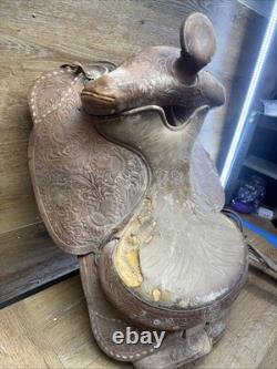 Antique Western Saddle For Restoration or Decor