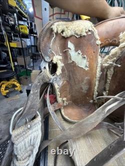 Antique Western Saddle For Restoration or Decor