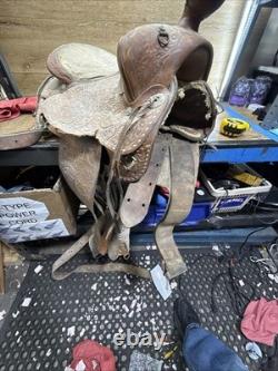 Antique Western Saddle For Restoration or Decor