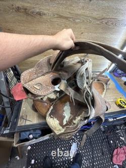 Antique Western Saddle For Restoration or Decor