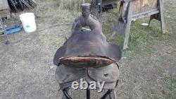 Antique Western Saddle Highback Cantle by Vale Saddlery Co. Of Vale, OR E-CMM