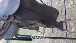 Antique Western Saddle Highback Cantle by Vale Saddlery Co. Of Vale, OR E-CMM