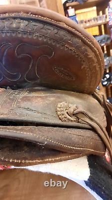 Antique Western Saddle Prescott AZ Number 27 RARE MARKED MILES CITY MONT