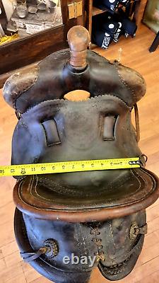 Antique Western Saddle Prescott AZ Number 27 RARE MARKED MILES CITY MONT