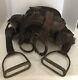 Antique Western Saddle With Stirrups And Rings