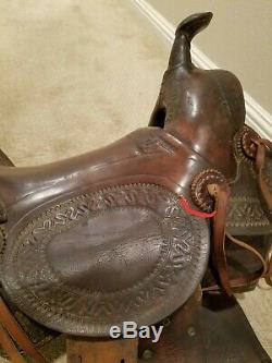 Antique Western saddle 1910-1920 vintage 13.5 to 14 youth