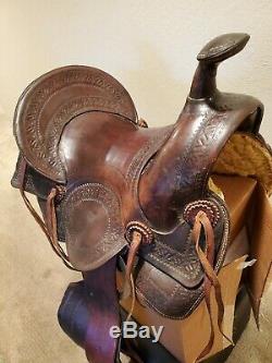 Antique Western saddle 1910-1920 vintage 13.5 to 14 youth