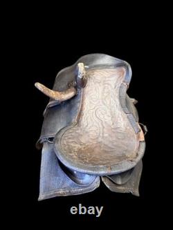 Antique Women's Side Saddle c1892 Double Pommel Western Victorian Saddle Decor