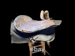 Antique Women's Side Saddle c1892 Double Pommel Western Victorian Saddle Decor