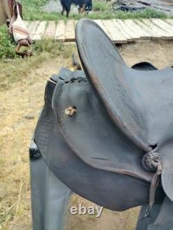 Antique western Collectible high back saddle FA Meana Brand