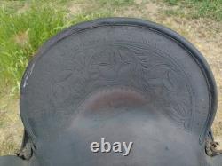 Antique western Collectible high back saddle FA Meana Brand