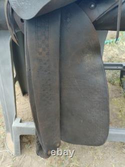 Antique western Collectible high back saddle FA Meana Brand