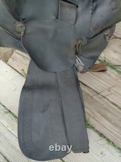Antique western Collectible high back saddle FA Meana Brand