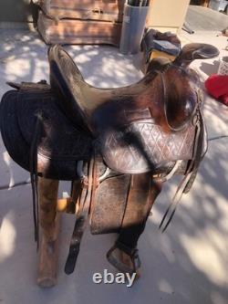 Antique western saddles