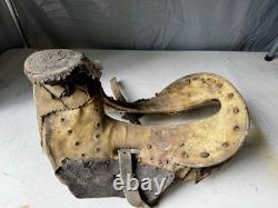Antique wooden saddle tree Western Decor Rawhide Wrapped