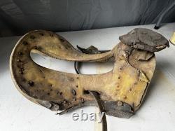Antique wooden saddle tree Western Decor Rawhide Wrapped