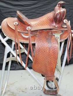 Apache Saddles Western Saddle, 14-14.5 Seat, 6 Gullet (12aee23)