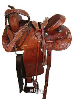 Arabian Horse Western Saddle 15 16 17 18 Pleasure Tooled Leather Trail Tack Set