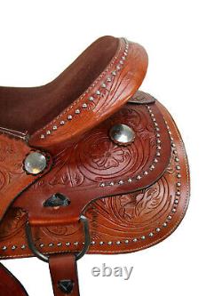 Arabian Horse Western Saddle 15 16 17 18 Pleasure Tooled Leather Trail Tack Set