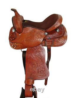 Arabian Horse Western Saddle 15 16 17 18 Pleasure Tooled Leather Trail Tack Set