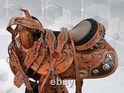 Arabian Horse Western Saddle 15 16 17 Pleasure Trail Tooled Leather Tack Set