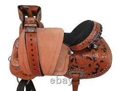 Arabian Horse Western Saddle 17 16 15 Pleasure Trail Floral Tooled Leather Tack