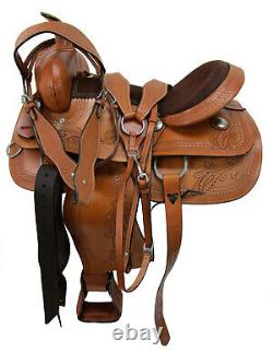 Arabian Horse Western Saddle Used Tooled Leather Pleasure Trail Tack 18 17 16 15