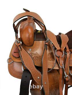 Arabian Horse Western Saddle Used Tooled Leather Pleasure Trail Tack 18 17 16 15