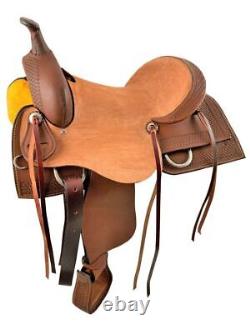 Argentina Cow Leather Hardseat Cutter Style Western Saddle Full QH Bars 16 NEW