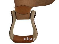 Argentina Cow Leather Roughout Western Roper Saddle Full QH Bars 16 NEW