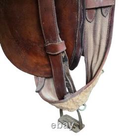 Australian Stock Saddle 17'' Metal Stirrups Down Under Saddle Supply