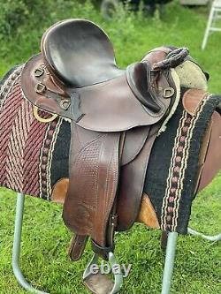 Australian saddle hybrid western stock saddle with adjustable tree