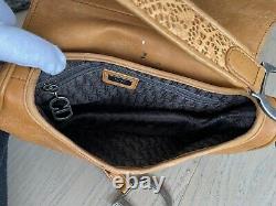Auth CHRISTIAN DIOR Brown Lattice Leather Saddle Bag Limited Edition Purse