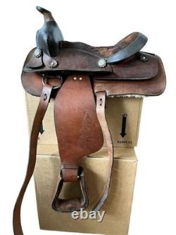 B Bar B Saddlery Leather Western Saddle For Horseback Riding