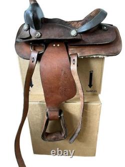 B Bar B Saddlery Leather Western Saddle For Horseback Riding