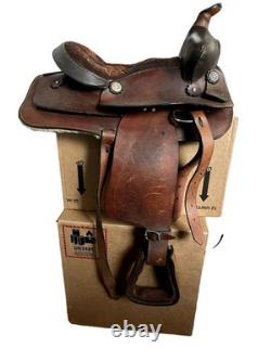 B Bar B Saddlery Leather Western Saddle For Horseback Riding