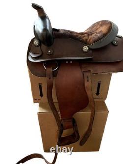 B Bar B Saddlery Leather Western Saddle For Horseback Riding