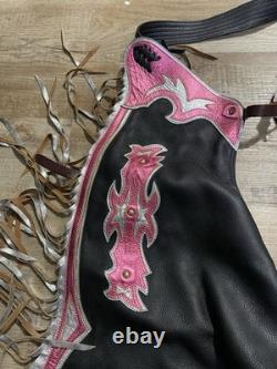 BARSTOW BULL RIDING Rodeo CHAPS. Longhorn Saddle 100-13A3 30x391/2 EUC