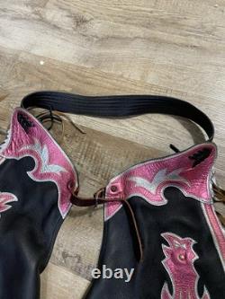 BARSTOW BULL RIDING Rodeo CHAPS. Longhorn Saddle 100-13A3 30x391/2 EUC