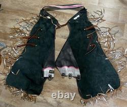 BARSTOW BULL RIDING Rodeo CHAPS. Longhorn Saddle 100-13A3 30x391/2 EUC